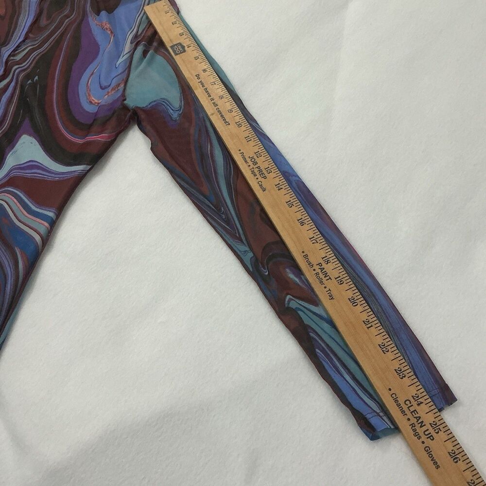 Y2K Bodycon Mesh Midi Dress Size Medium Marble Swirl Art Psychedelic Trippy Club - Picture 6 of 15
